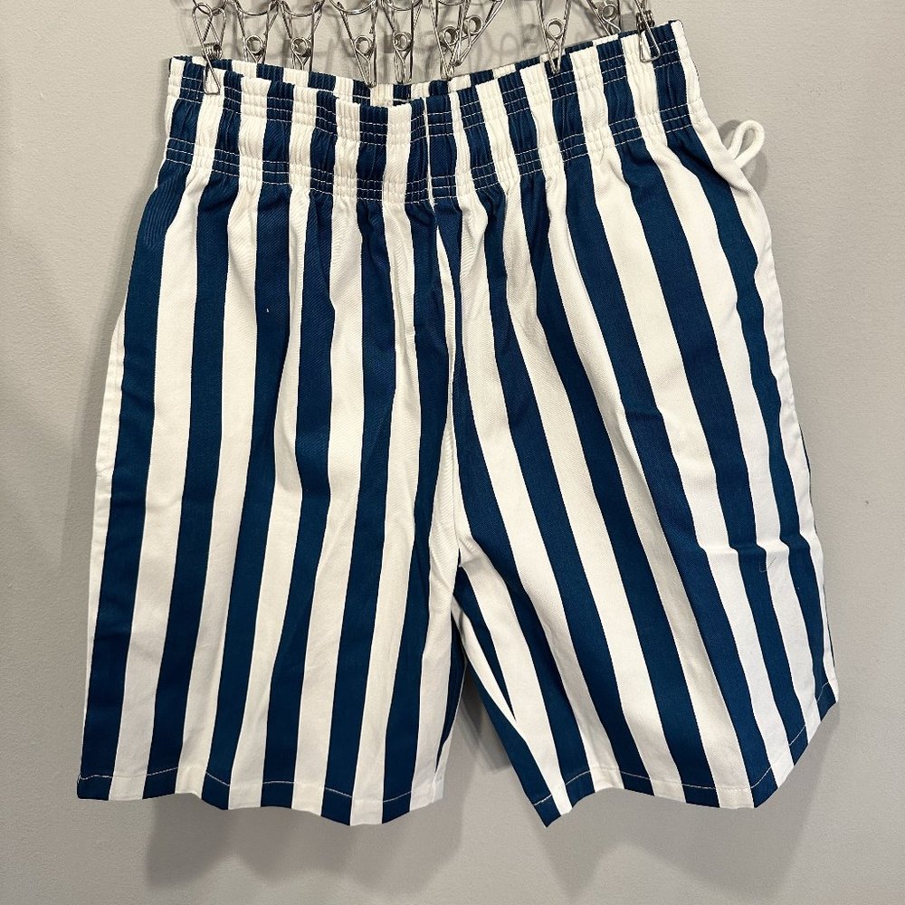 Cookman Shorts striped blue and white size medium workware